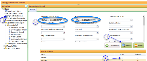 View and Verify the newly created shipment